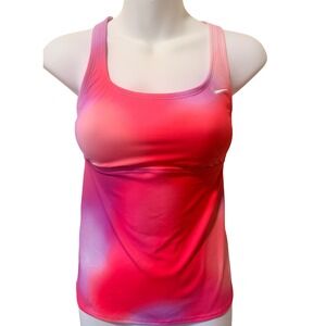 Nike Swim Womens Pink Purple Tie Dye Tankini Top NESSC399-672 XS